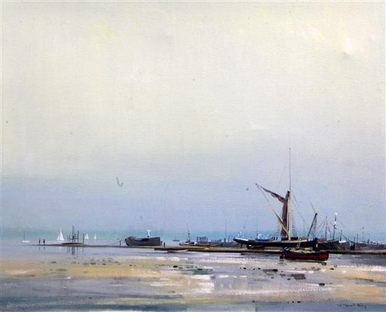 Robert King RSMA (1936-) Pin Mill, Suffolk, 24 x 30in.